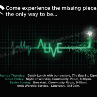 Screenshot of image designed for postcard (front) in multimedia campaign (print and web) for Calvary Community Baptist Church in Northglenn, Colorado by Linda Eilee S. George of SmartfulSolutionsByGeorge.com