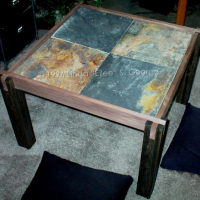 Coffee table slate/wood